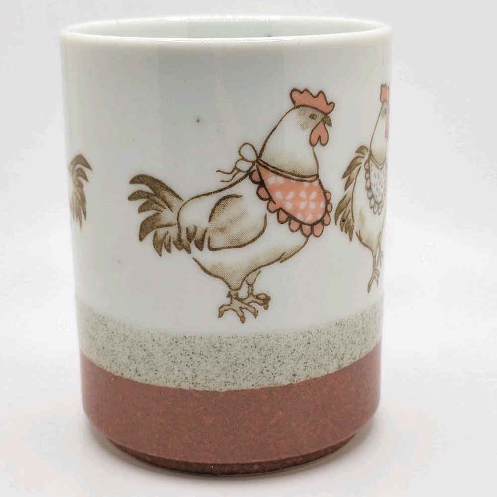 Hand Crafted OMC Japan Rooster Coffee Mug Farmhouse Country Stoneware Rustic - Picture 3 of 10